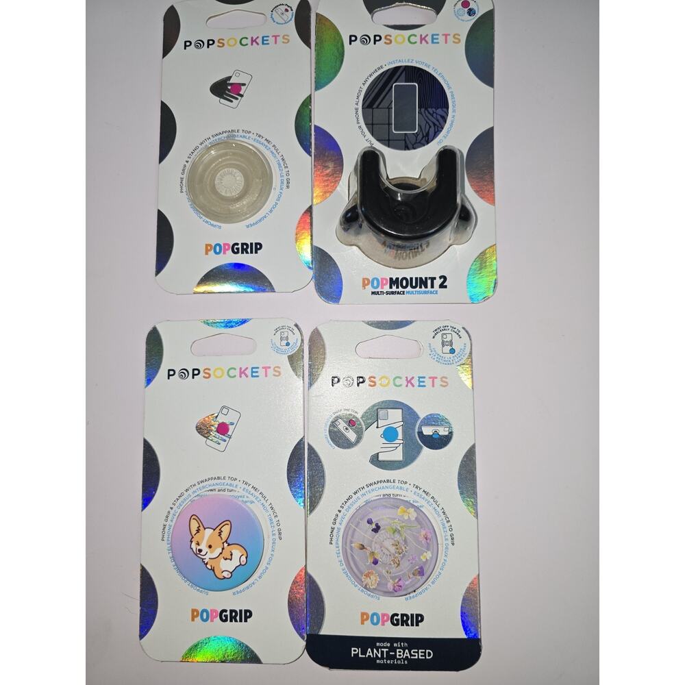Lot of 4 PopSockets Phone Grip & Stand Bundle Mixed Designs S16